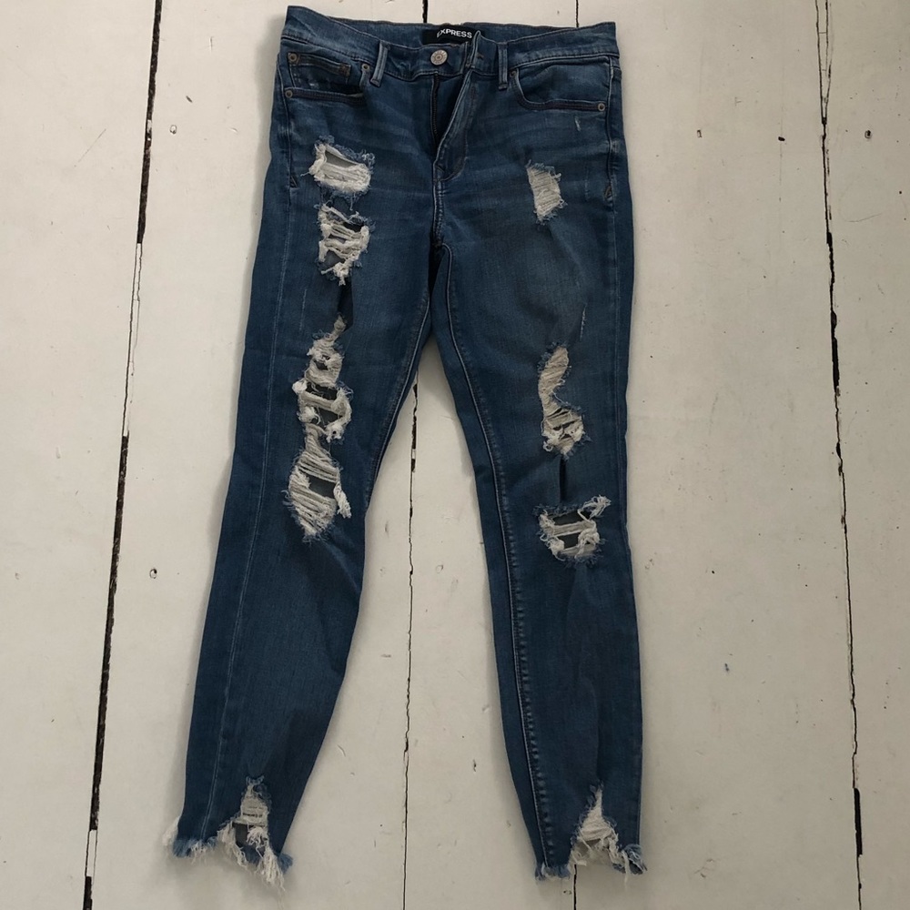 STRETCH SKINNY DISTRESSED EXPRESS JEANS